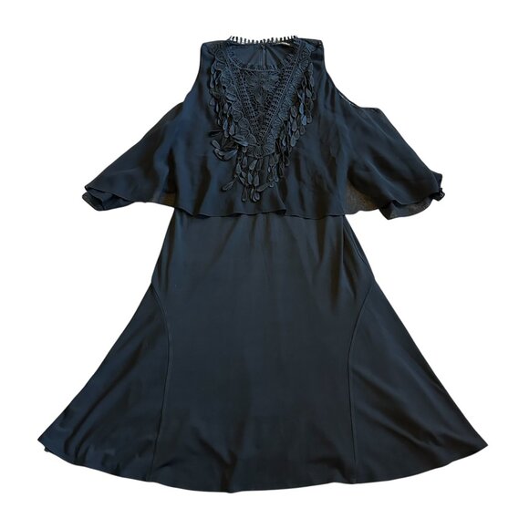 Kobi Halperin Black Sleeveless Dress Embroidered Flowy Top Size Large Women's - Picture 1 of 12